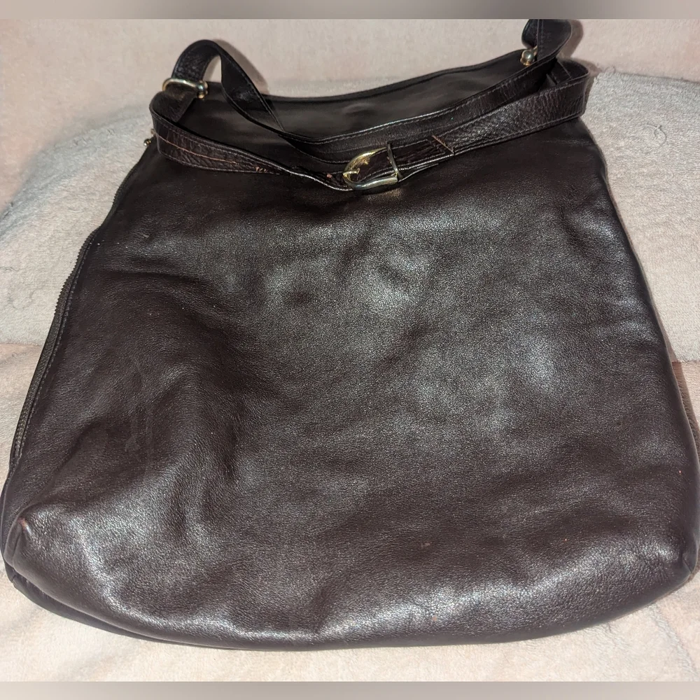 Ravasi Firenze Dark Brown Leather Hobo Bag. Made In Italy.